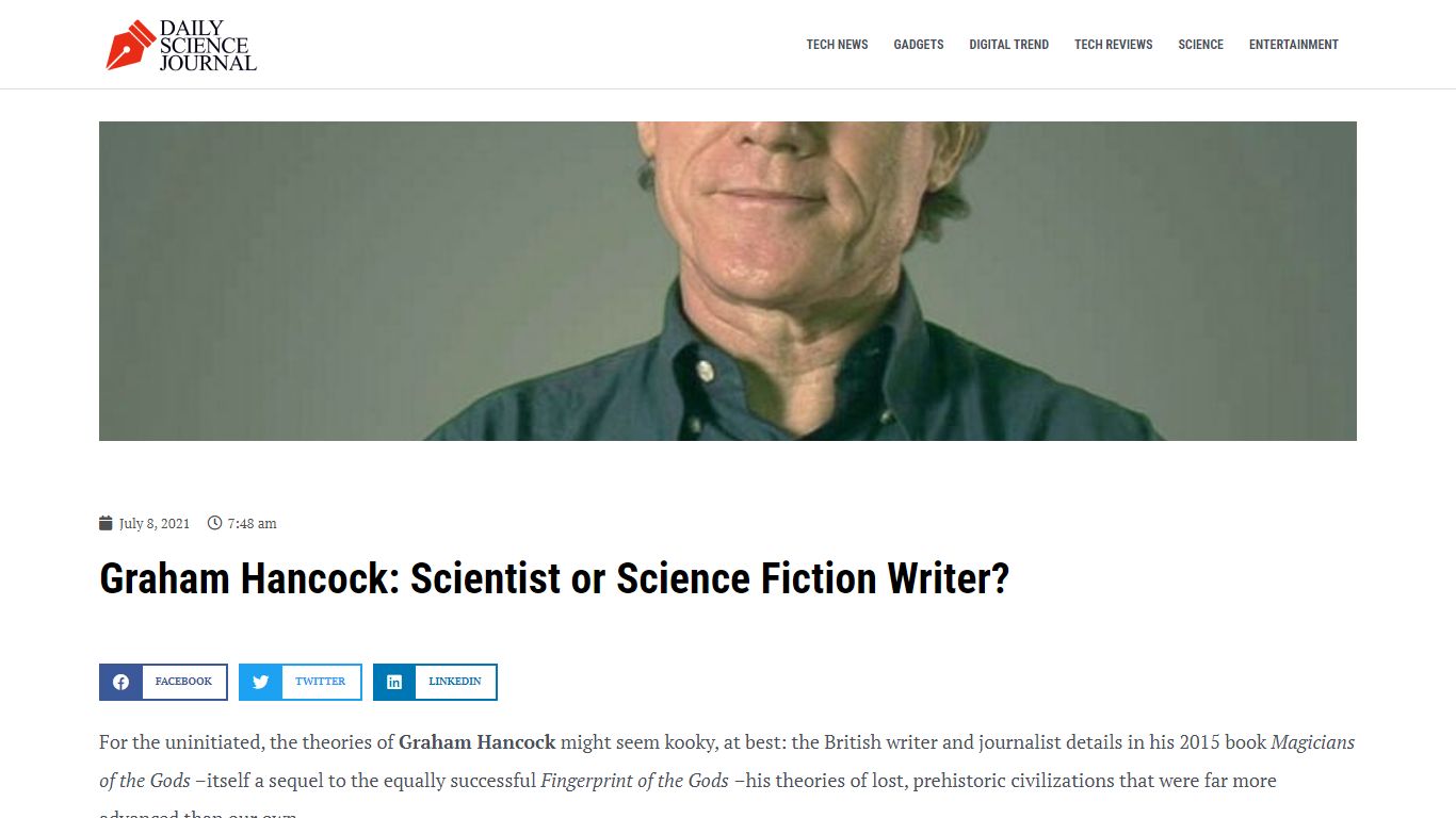 The Problem with Graham Hancock's Logic - Daily Science Journal